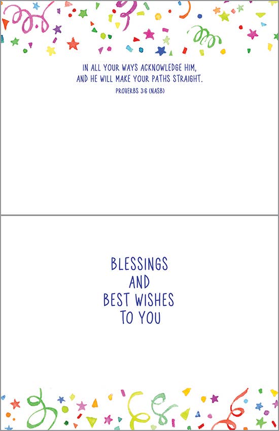 With Scripture Graduation Greeting Card - Confetti Grad